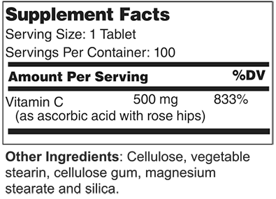 Vitamin C 500mg with Rose Hips